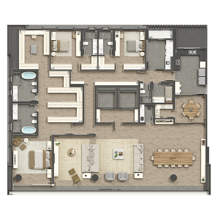 400 m² - Suíte Master e Sala Ampliadas - Torre W 3 suítes, 5 vagas