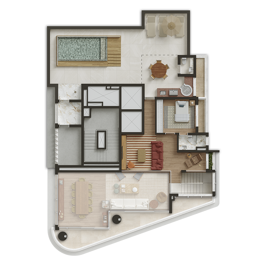 Cobertura Duplex - 402 m² Pavimento superio