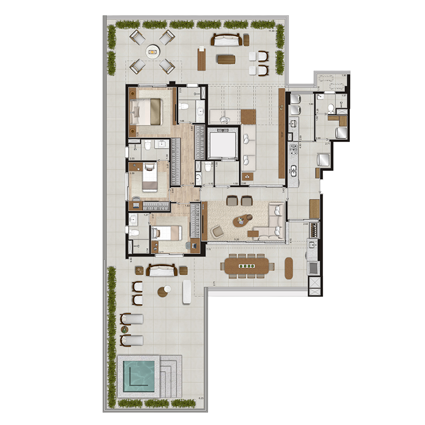 295 m²  Garden - 3 suítes, 2 Vagas